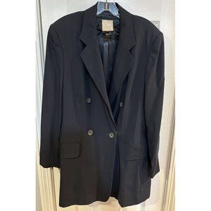 Laurel Classics Navy Blue Double Breasted Women's 100% New Wool Blazer Size 40